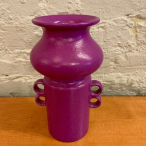 Magenta Handled Ceramic Vase from Holland