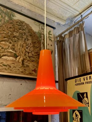 Orange Pendant Lamp by Bent Karlby for A. Schroder Kemi
