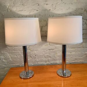 Tubular Chrome Table Lamps by Nessen