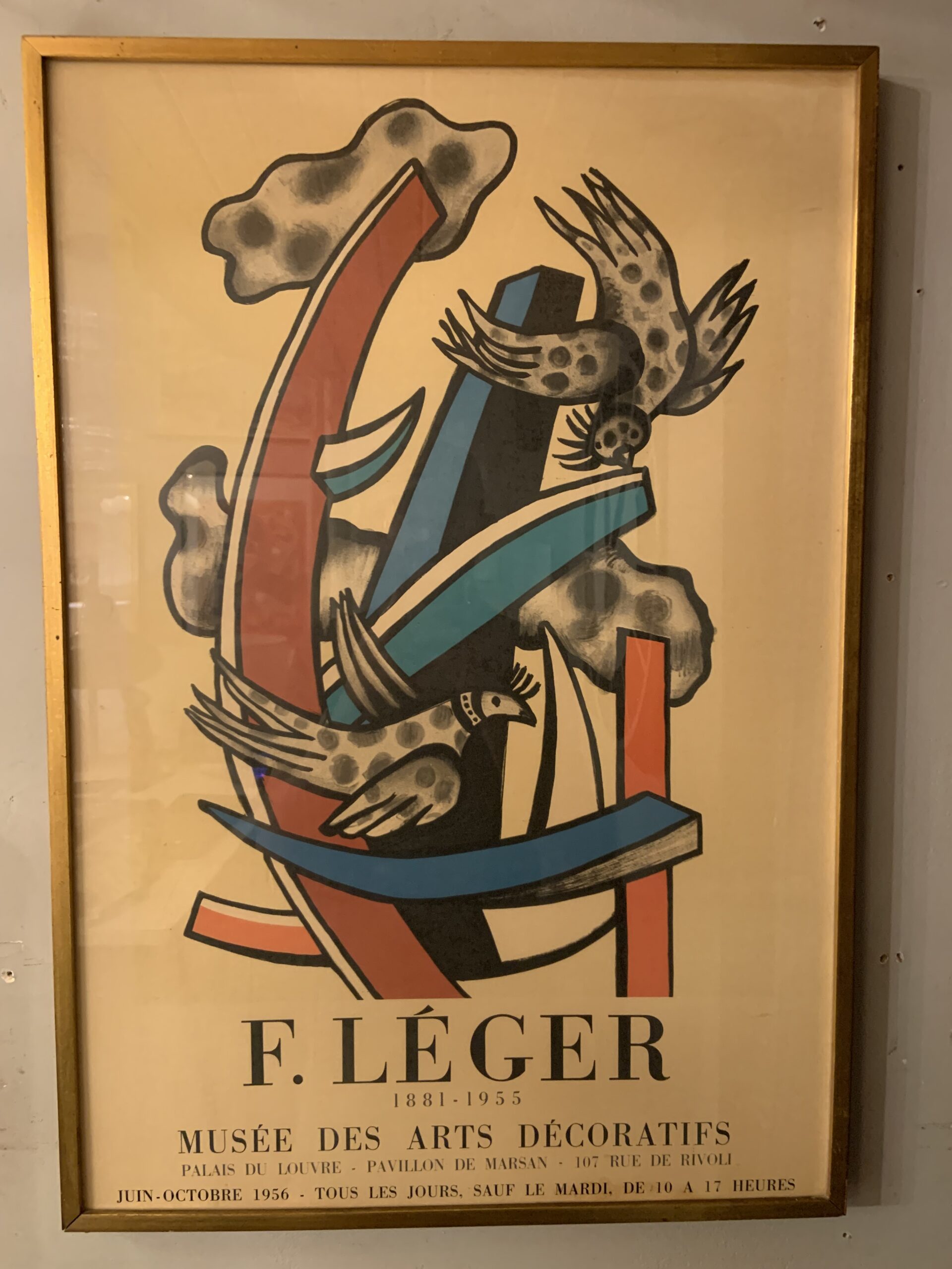 Framed Fernand Léger Musée des Arts Decoratifs Lithographic Poster, 1956